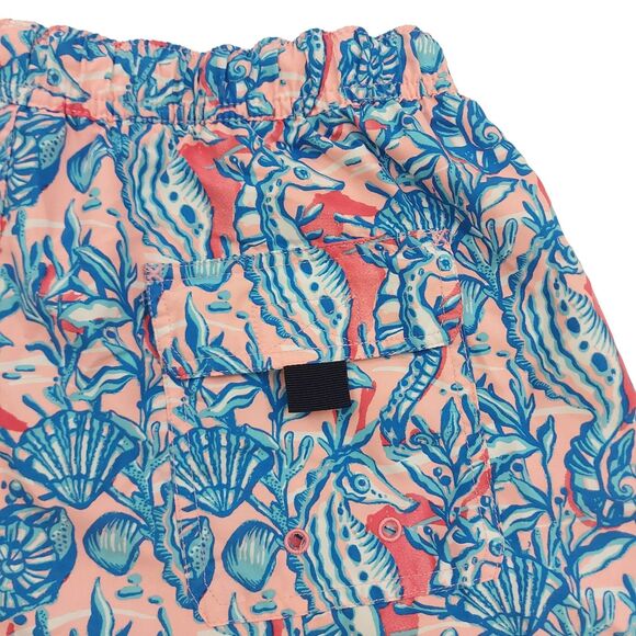 Vineyard Vines Swim Shorts Trunks Mens Small Blue Mesh Sea Horses Print Beach - Picture 8 of 12
